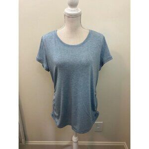 Athletic Works Blue Short Sleeve Tee Side Ruching Size XL